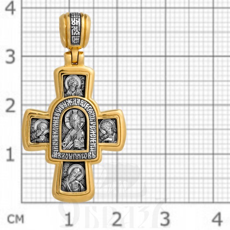 крест «господь вседержитель. иверская икона божией матери», серебро 925 проба с золочением (арт. 101.026)