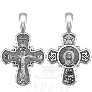 детский крест "распятие, св. мученица алла гофтская", серебро 925 проба (арт. 33.002)