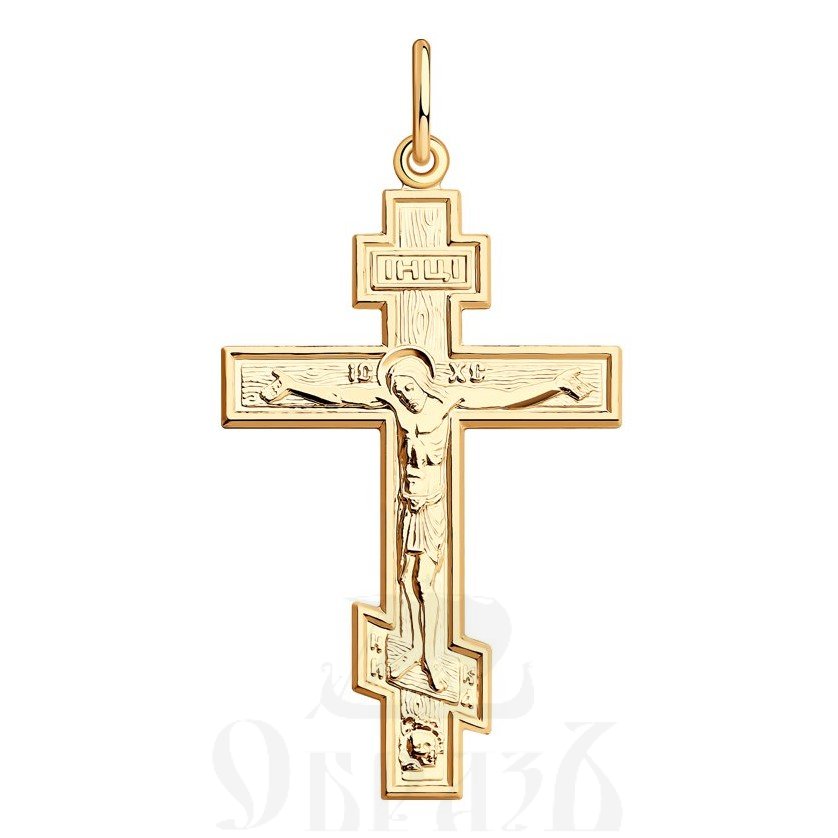 серебряный крест с молитвой «спаси и сохрани» (sokolov 93120023), 925 проба с золочением